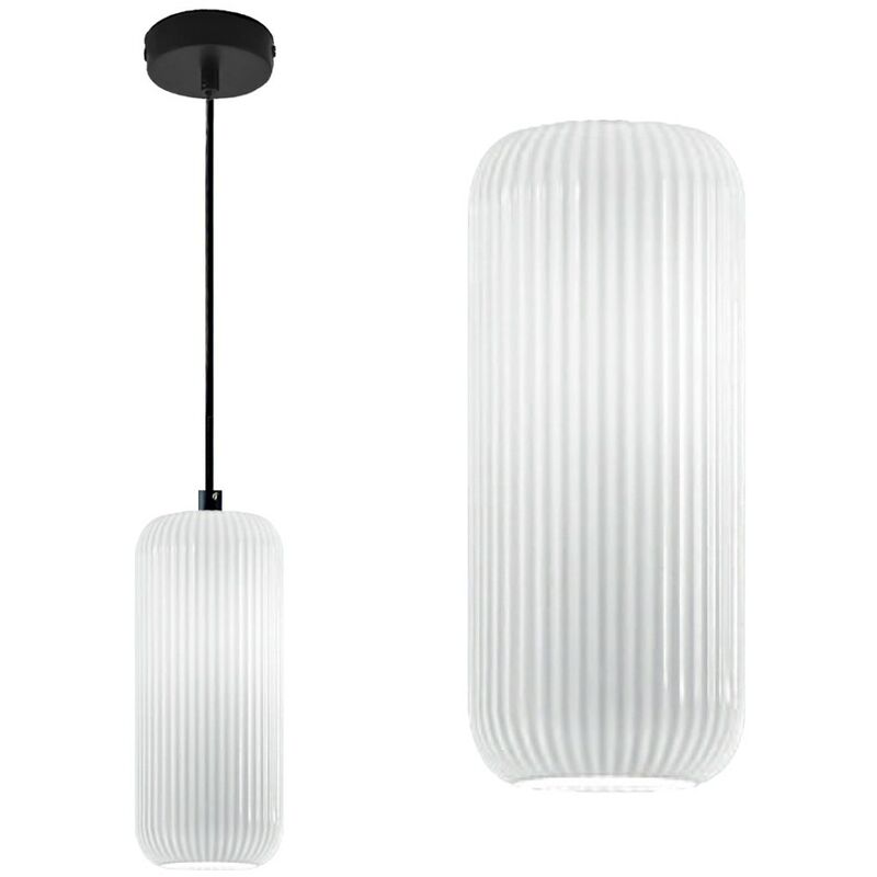 Gea Luce - raika vp b1 e27 led plafonnier moderne à suspension en verre coloré, couleur blanc opale Gea Luce - raika vp b1 e27 led plafonnier moderne à suspension en verre coloré, couleur blanc opale