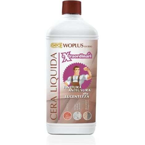 GEAL WOPLUS LUCIDO. Cera liquida antiusura, protettiva e antimacchia. Finitura lucida. 1 Litro