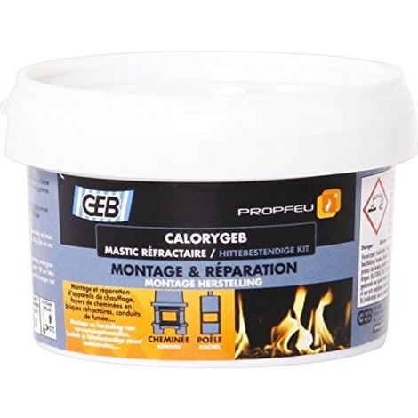 GEB 103511 CALORYGEB MASTIC RÉFRACTAIRE POT DE 300 G NOIR
