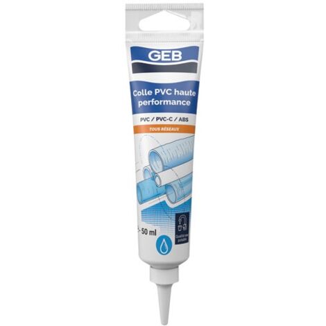 GEB – Colle haute performance pour assemblage canalisations PVC 250 ml – Résistante aux eaux chaudes – Conforme normes eau potable – Application facile