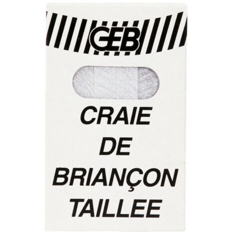 GEB – Craie de Briançon taillée boîte de 12 – Marquage net sur mortier, carton, métal et bois – Non friable, prise en main confortable
