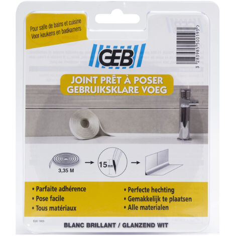 GEB - Joint étanchéité préformé 3m35 x15mm blanc