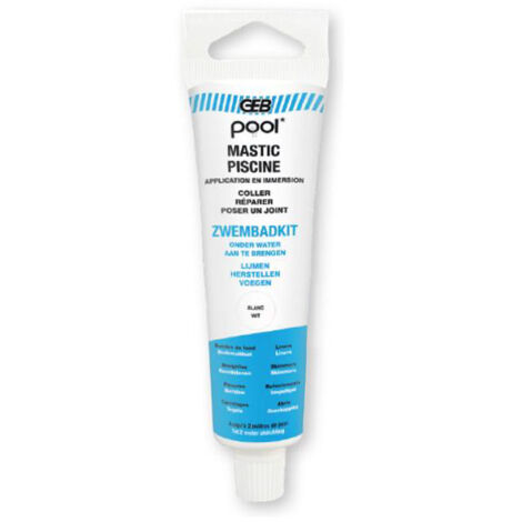 GEB – Mastic de fixation spécial piscine 80 ml – Colle élastomère neutre MS Polymère – Résiste aux UV et aux intempéries – 590925