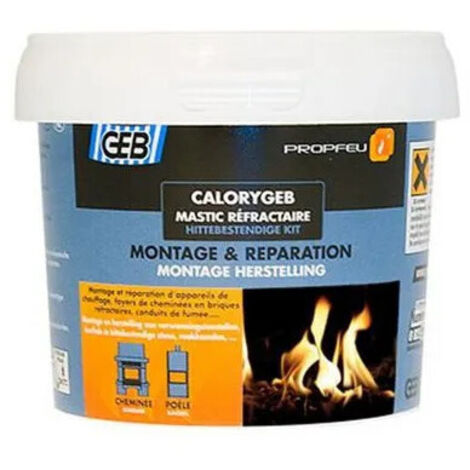 GEB – Mastic réfractaire noir 300 g – Haute température jusqu'à 1500°C – Adhérence sur fonte, inox et acier – Prêt à l'emploi
