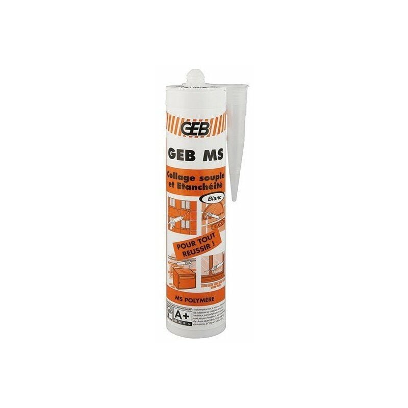 Mastic-colle polymere blanc cartouche 280ml GEB