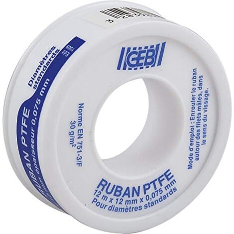 GEB RUBAN P, T, F, E STANDARD LONGUEUR 12 M - LARGEUR 12 MM - EPAISSEUR 75 µM B01CQ57K04