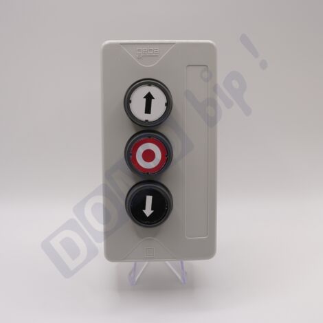 GEBA KDT 3V V2 - Bouton poussoir filaire pour portails ou porte motorisée - NO 250V - 3 boutons - IP65 - Boîtier ABS - Réf. 200.3102.A1