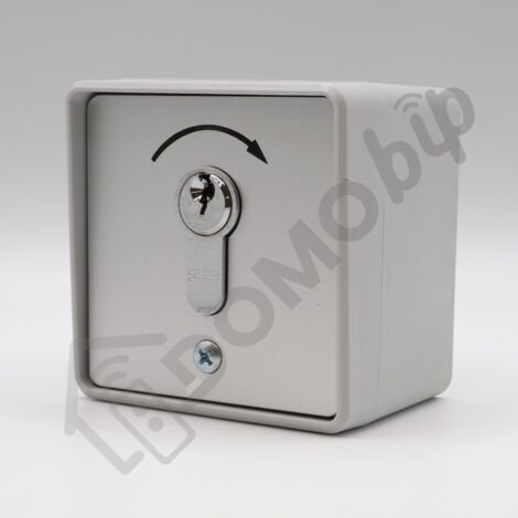 GEBA MP APZ 1-1T/1 - Contacteur à clé universel applique un sens à impulsion en polycarbonate - Réf : 005.1101.10 - IP54 - Barillet européen + 3 clés