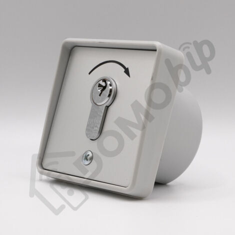 GEBA MP EPZ 1-1T/1 - Contacteur à clé universel encastré un sens impulsionnel en polycarbonate - Réf : 015.1101.00 - IP54  - Barillet européen + 3 clés