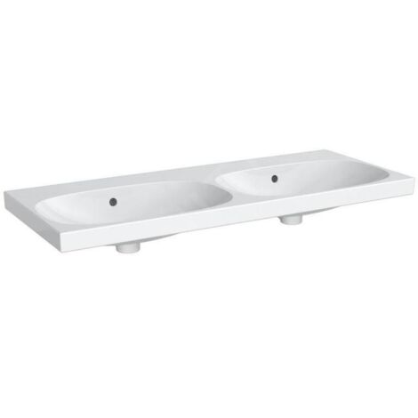 Geberit Acanto double lavabo, sans trous pour robinets, avec