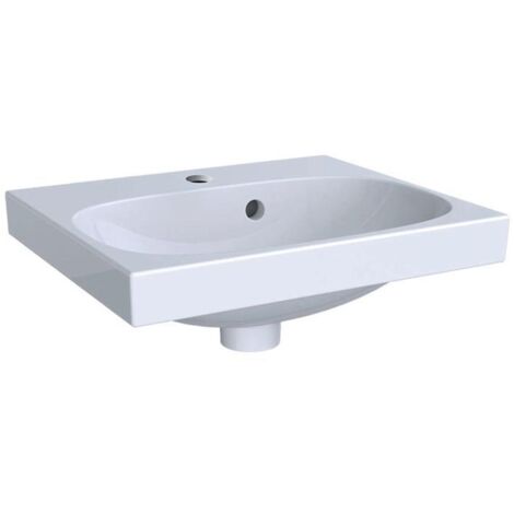 Geberit Acanto Handwaschbecken, 1 Hahnloch mittig, mit Überlauf,