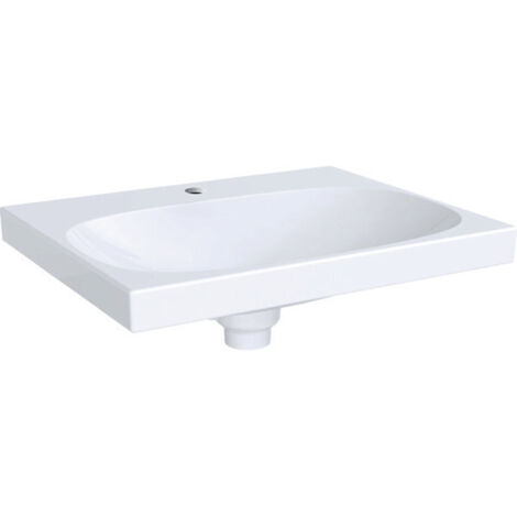 Geberit Acanto - Lavabo 600x482 mm, avec 1 trou, avec trop-plein dissimulé, blanc 500.629.01.2