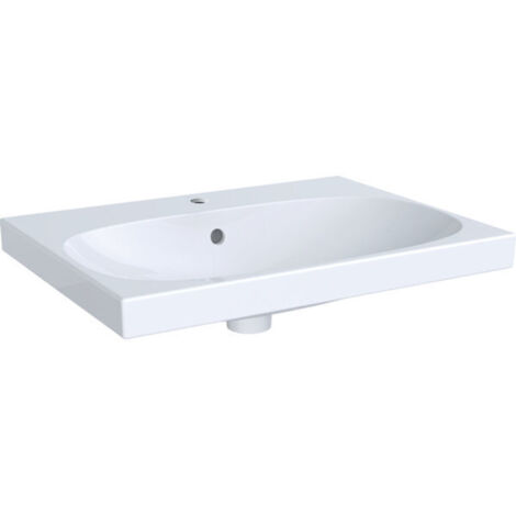 Geberit Acanto - Lavabo 650x482 mm, avec 1 trou, avec trop-plein, avec KeraTect, blanc 500.621.01.8