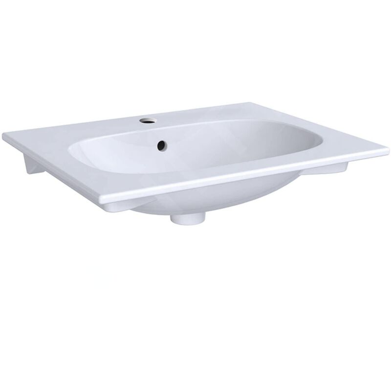 Geberit - Acanto - Lavabo 600x480 mm, avec 1 trou, avec trop-plein, blanc 500.640.01.2