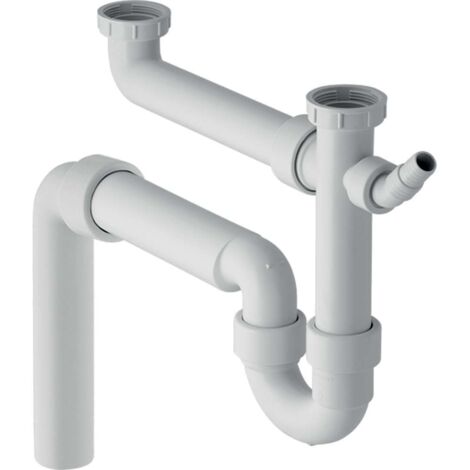 Geberit Accesorios - Tapón de olores para fregadero doble, con manguera angular, salida vertical, d 50 mm 152.553.11.1