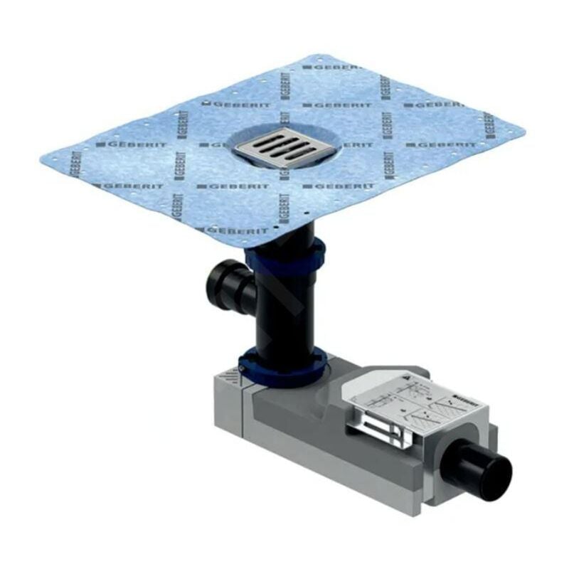 Accessoires - Siphon de douche avec alimentation, avec grille en inox 80x80 mm 154.059.00.1 - Geberit