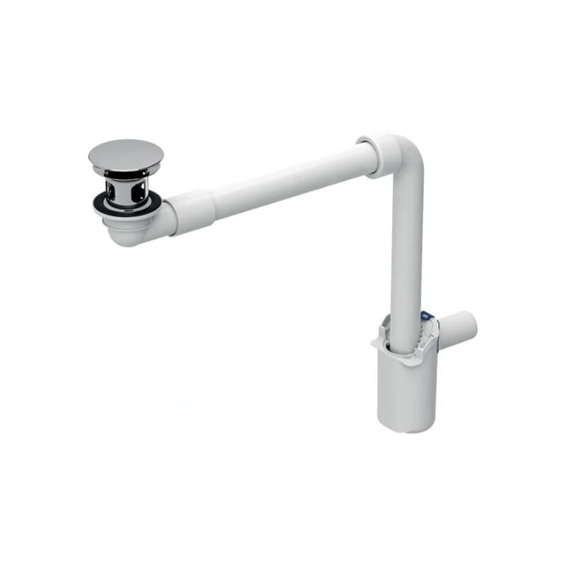 Geberit - Accessoires - Siphon de lavabo gain de place, avec vidage pour les lavabos sans trop-plein, chrome 152.092.21.1