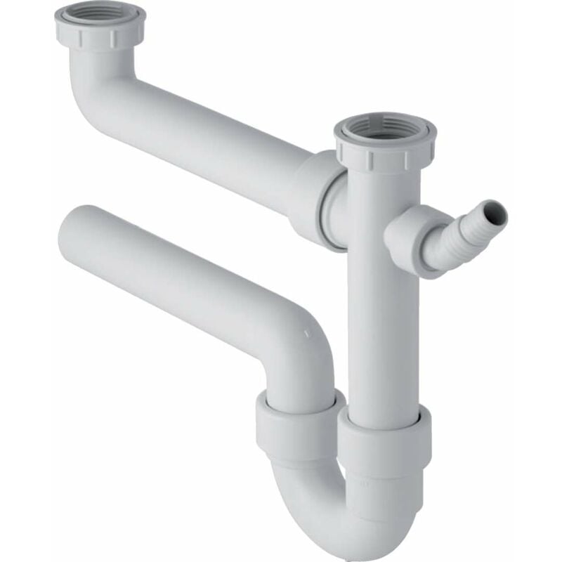 Geberit - Accessoires - Siphon pour éviers double, avec embout cannelé équerre, sortie horizontale, d 40 mm 152.715.11.1