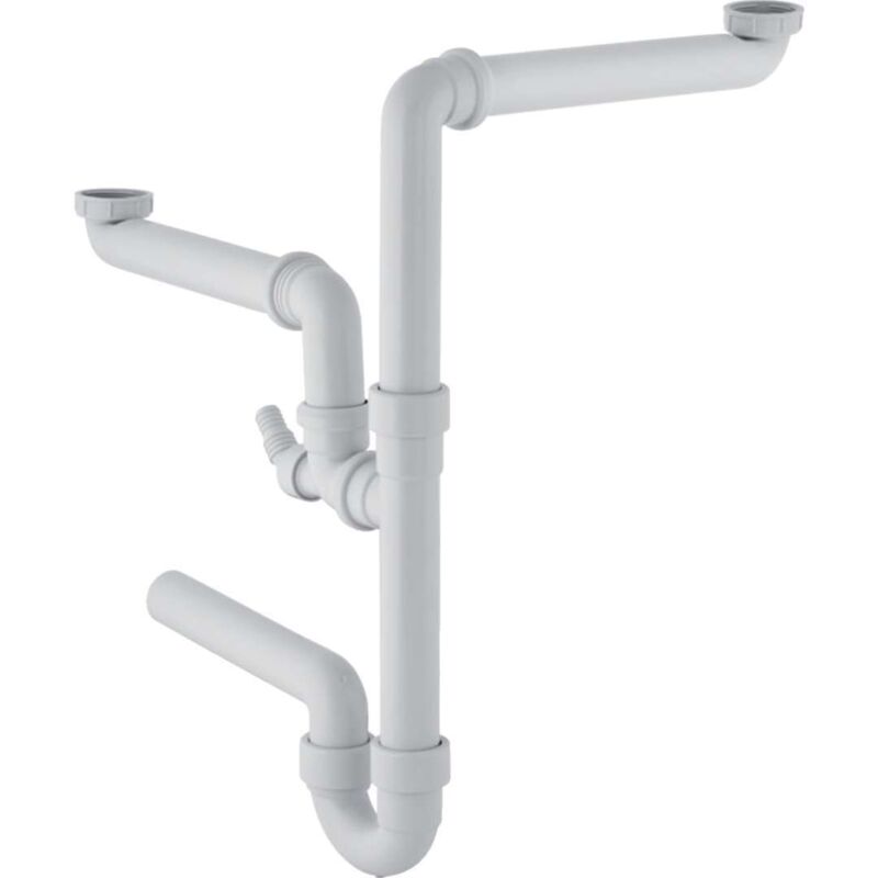 Sifone A Doppio Scarico 1 2' Bianco 40 Mm