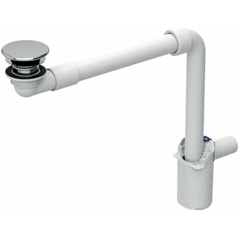 Geberit Accessori - Sifone salvaspazio con sistema di scarico per lavabi senza troppopieno, cromo 152.084.21.1
