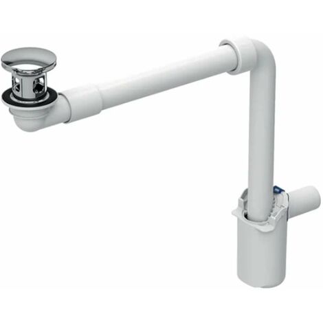 Geberit Accessori - Sifone salvaspazio per lavabi con troppopieno, ClickClack, cromo 152.073.21.1