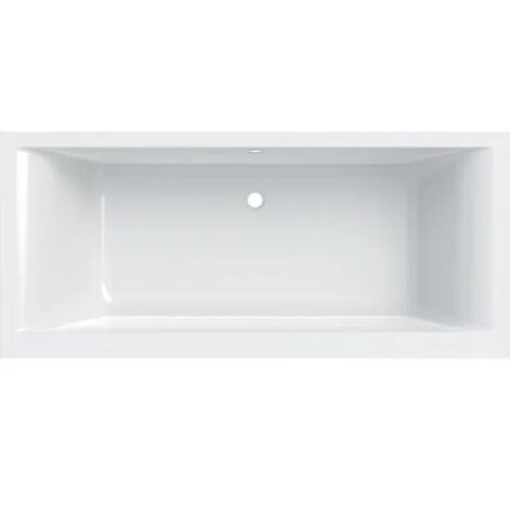 Geberit – Baignoire acrylique sanitaire rectangulaire 180x80cm – Finition blanc brillant – Hauteur 42cm – Capacité 219L – Avec pieds