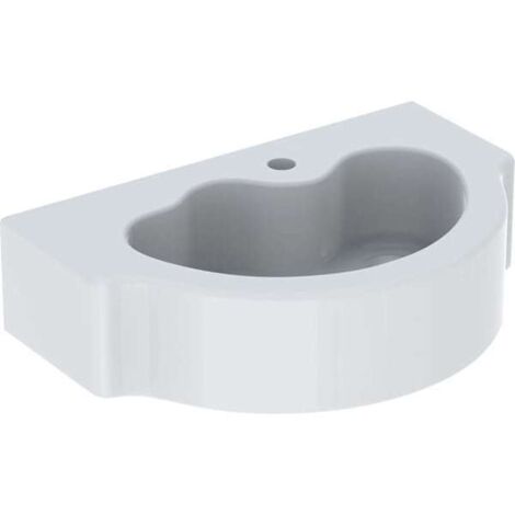 Geberit Bambini Waschbecken für Kinder, Breite 60cm, Tiefe 40cm, Hahnloch mittig, ohne Überlauf, Weiß
