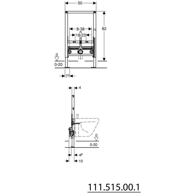 Geberit Bati Support Duofix Pour Bidet Suspendu 111 515 00 1