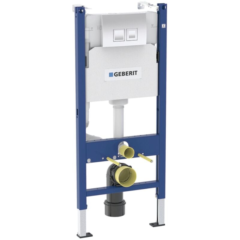 Bâti-support DUOFIXBasic pour toilettes suspendues, avec Plaque de déclenchement Delta chrome (458.141.21.1) - Geberit