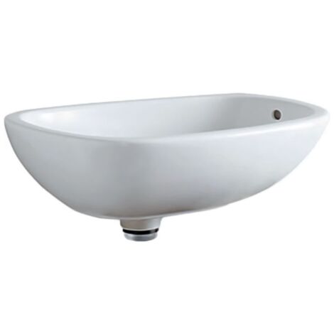 Geberit CITTERIO lavabo da appoggio L.56 cm, senza foro per rubinetteria, con troppopieno e piletta di scarico, colore bianco finitura KeraTect 500.543.01.1