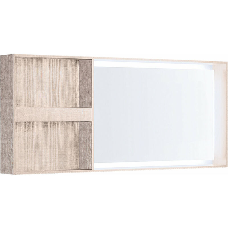 

Espejo de luz Geberit Citterio 500571JI1, con estante, 133,4x58,4x14cm, estructura de madera roble beige - 500.571.JI.1