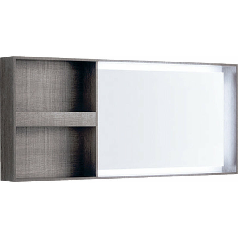 

Geberit Citterio elemento de espejo iluminado 500571JJ1, con estante, 133.4x58.4x14cm, estructura de madera roble gris-marrón - 500.571.JJ.1