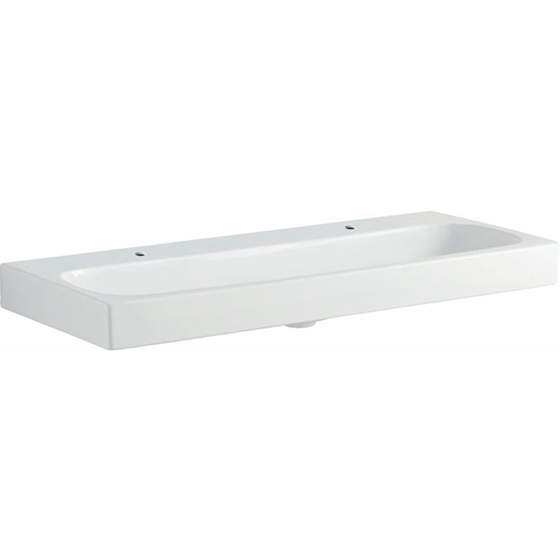 

Lavabo Keramag Citterio 500553011, dos agujeros para grifo, sin rebosadero, 1200x500mm, blanco con KeraTect - 500.553.01.1