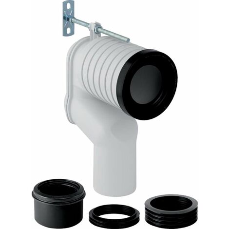 Geberit – Coude de raccordement en P pour WC suspendu – Ø 90 mm en PP – Manchon de transition 90/110 mm – Manchette d'étanchéité EPDM