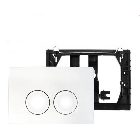 Geberit Delta 21 - Plaque de déclenchement, panneau de montage pour réservoir encastré, 2 chasses, blanc