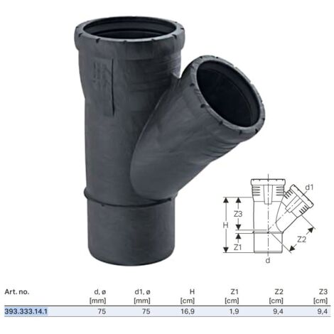 Geberit Derivazione Silent-Pro 45°, DN 70 / 70, 393.333.14.1
