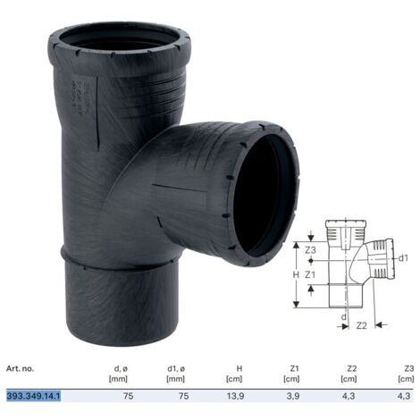 Geberit Derivazione Silent-Pro 87,5°, DN 70 / 70, 393.349.14.1