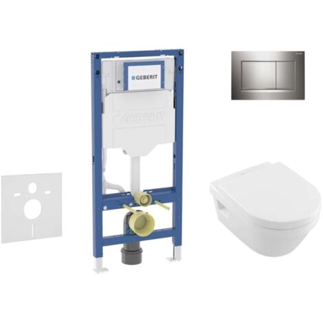 Geberit Duofix - Set bâti-support, cuvette Architectura et abattant softclose, plaque de déclenchement Sigma30, chrome SANI11CK1105