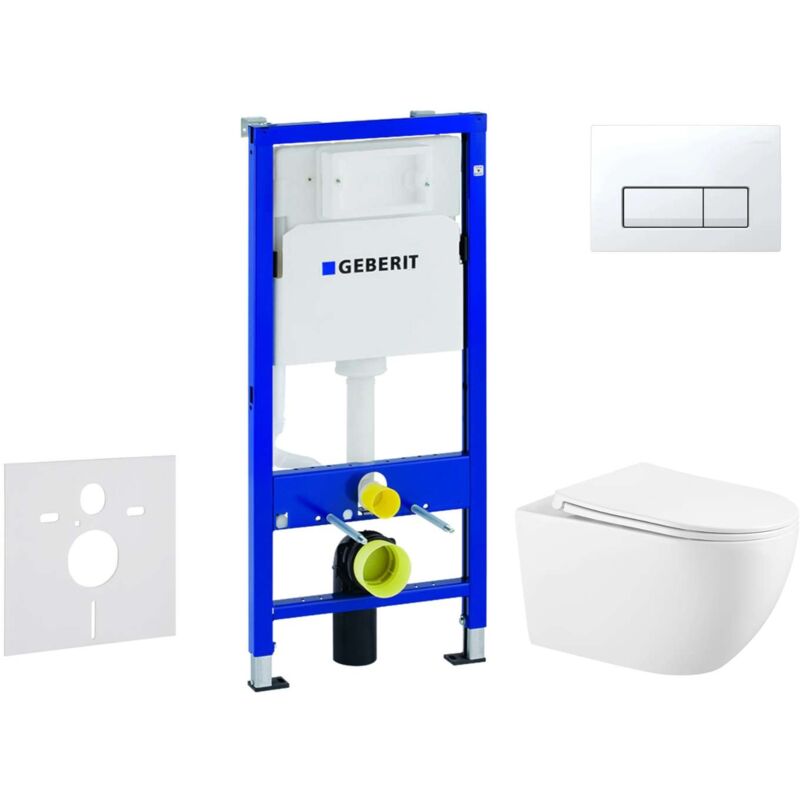 Geberit - Duofix - Set bâti-support, cuvette Gaia et abattant softclose, plaque de déclenchement Delta50, blanc alpin SANI11CA3144