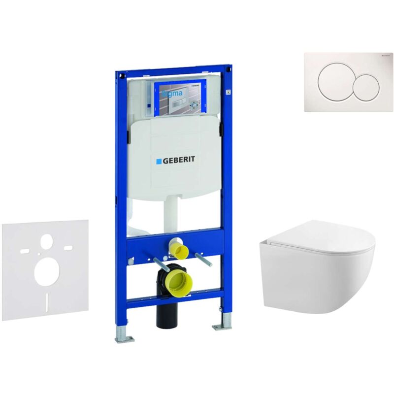 Geberit - Duofix - Set bâti-support, cuvette Gaia et abattant softclose, plaque de déclenchement Sigma01, blanc alpin SANI11CA3117