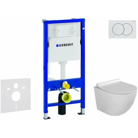 Geberit Duofix - Set con modulo di installazione, vaso WC Gaia e copriwater softclose, placca di comando Delta01, bianco alpino SANI11CA3112