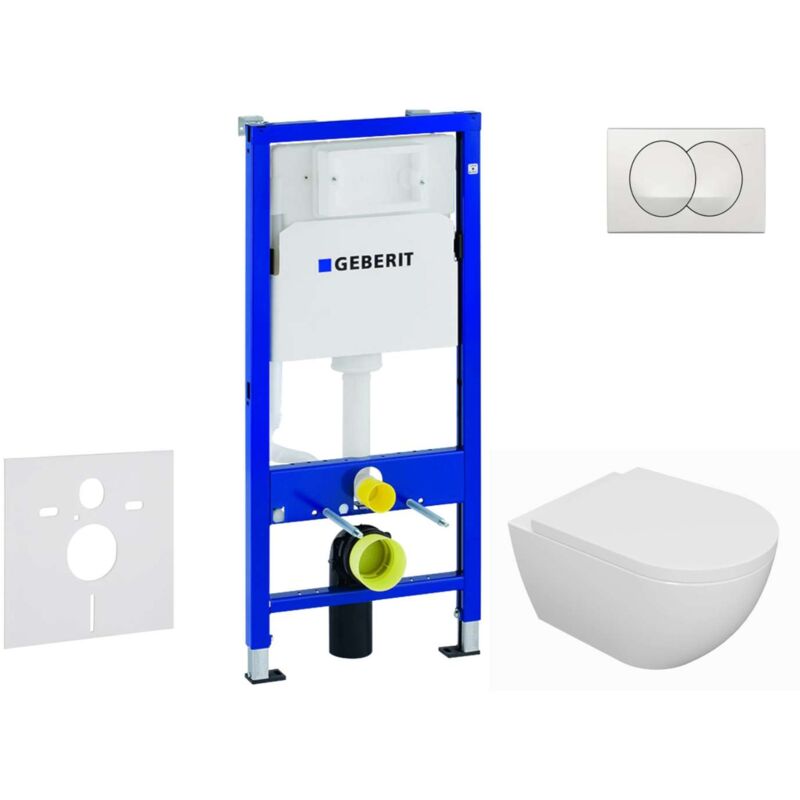 Geberit - Duofix - Set de bâti-support, cuvette Oudee et abattant softclose, plaque de déclenchement Delta, blanc SANI11CA3128
