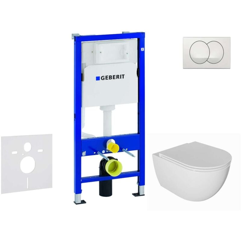 Geberit - Duofix - Set de bâti-support, cuvette Oudee et abattant softclose, plaque de déclenchement Delta, blanc SANI11CA3136