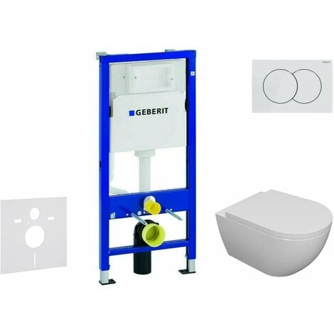 Geberit Duofix - Set de bâti-support, cuvette Oudee et abattant softclose, plaque de déclenchement Delta01, blanc alpin SANI11CA3102