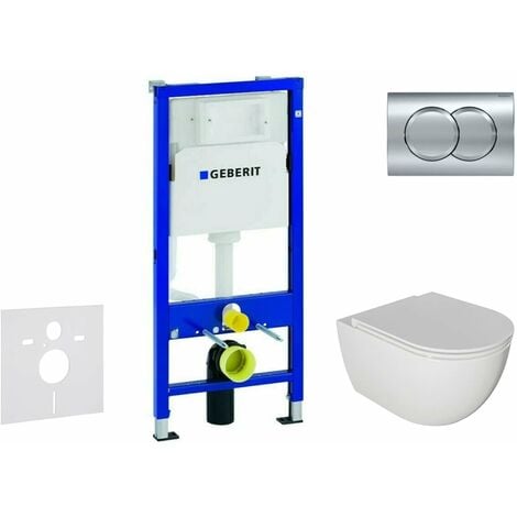 Geberit Duofix - Set de bâti-support, cuvette Oudee et abattant softclose, plaque de déclenchement Delta01, chrome brillant SANI11CA1124