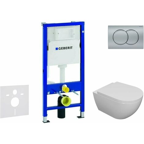 Geberit Duofix - Set de bâti-support, cuvette Oudee et abattant softclose, plaque de déclenchement Delta01, chrome mat SANI11CA1105