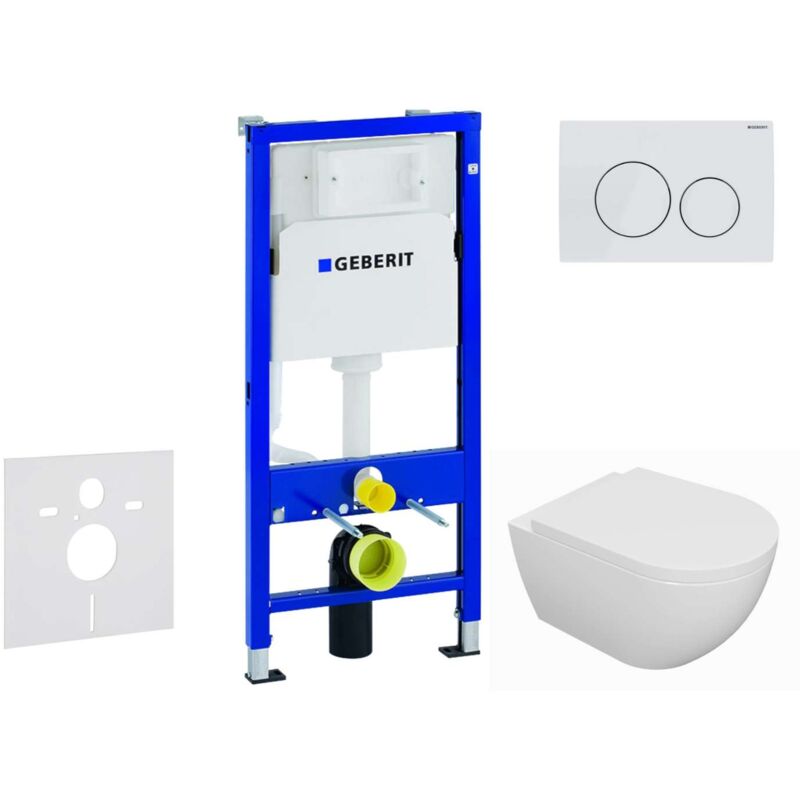 Duofix - Set de bâti-support, cuvette Oudee et abattant softclose, plaque de déclenchement Delta20, blanc alpin SANI11CA3131 - Geberit