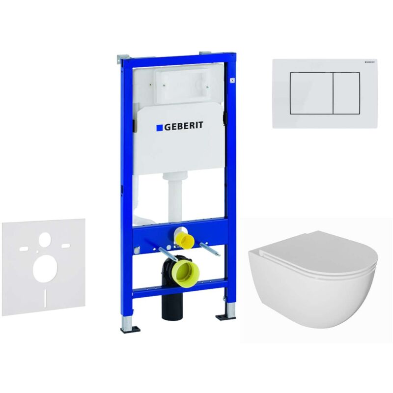 Duofix - Set de bâti-support, cuvette Oudee et abattant softclose, plaque de déclenchement Delta30, blanc alpin SANI11CA3139 - Geberit