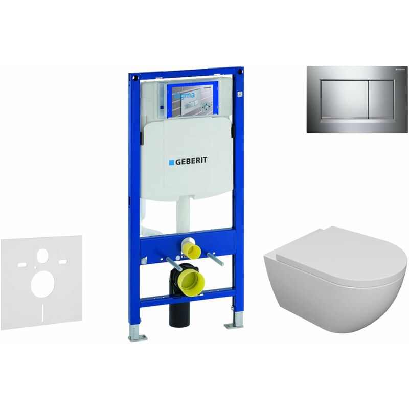 Geberit Duofix - Set de bâti-support, cuvette Oudee et abattant softclose, plaque de déclenchement Sigma30, chrome SANI11CA1101