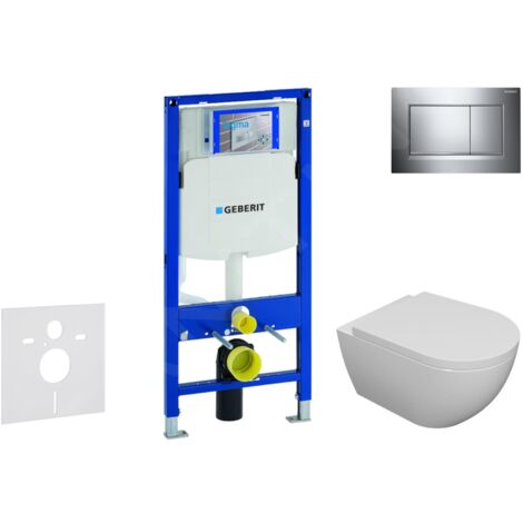 Geberit Duofix - Set de bâti-support, cuvette Oudee et abattant softclose, plaque de déclenchement Sigma30, chrome SANI11CA1101